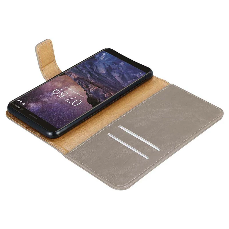 Cadorabo Hülle kompatibel mit Nokia 7 PLUS Schutzhülle mit Magnetverschluss, Standfunktion und Kartenfach