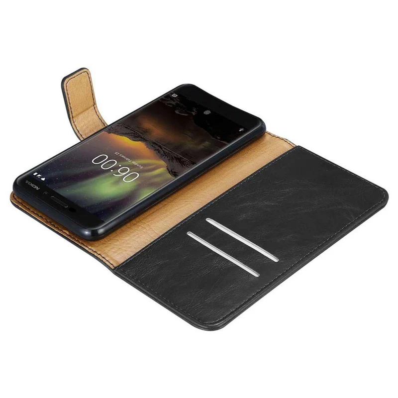 Cadorabo Hülle kompatibel mit Nokia 6,1 Schutzhülle mit Magnetverschluss, Standfunktion und Kartenfach