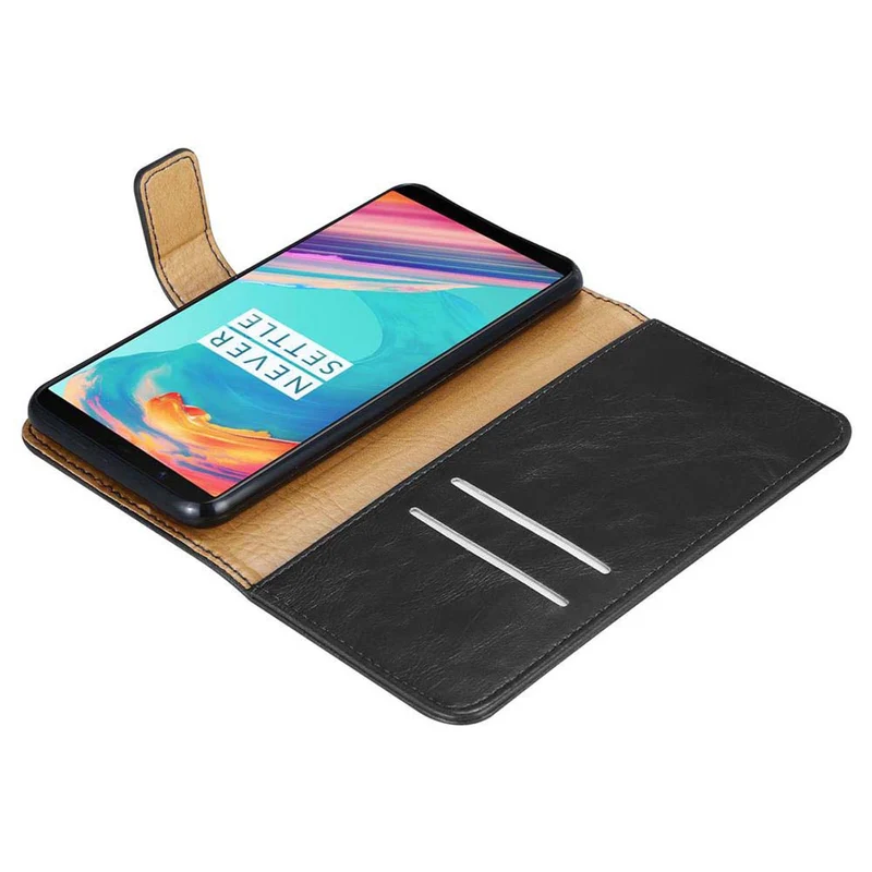 Cadorabo Hülle kompatibel mit OnePlus 5T Schutzhülle mit Magnetverschluss, Standfunktion und Kartenfach