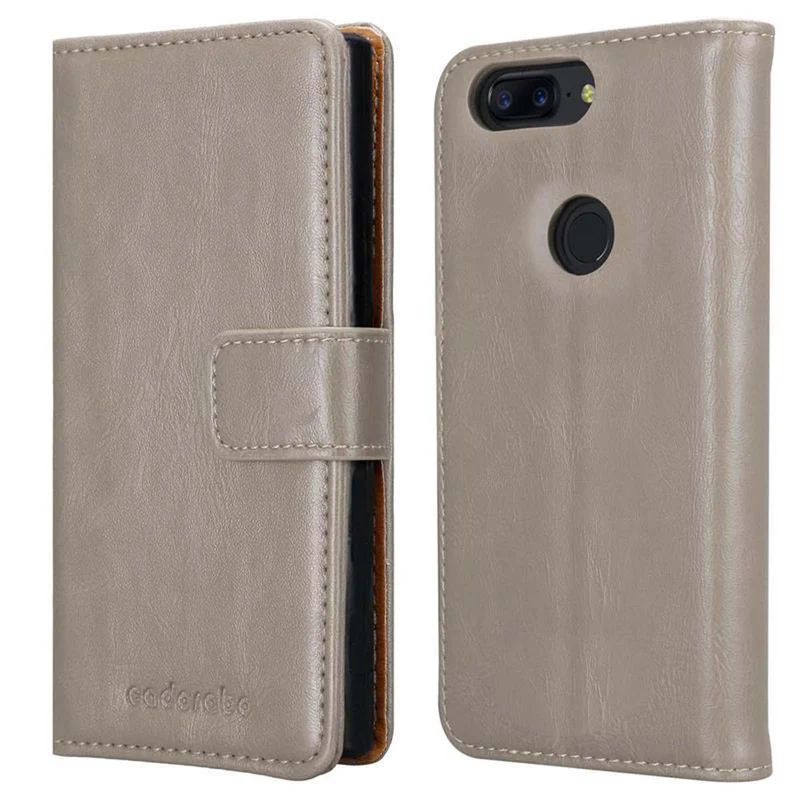 Cadorabo Hülle kompatibel mit OnePlus 5T Schutzhülle mit Magnetverschluss, Standfunktion und Kartenfach
