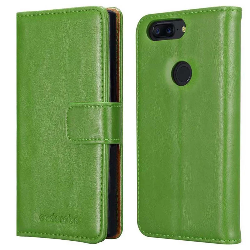 Cadorabo Hülle kompatibel mit OnePlus 5T Schutzhülle mit Magnetverschluss, Standfunktion und Kartenfach
