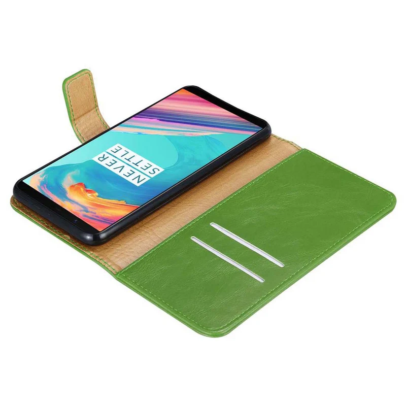 Cadorabo Hülle kompatibel mit OnePlus 5T Schutzhülle mit Magnetverschluss, Standfunktion und Kartenfach