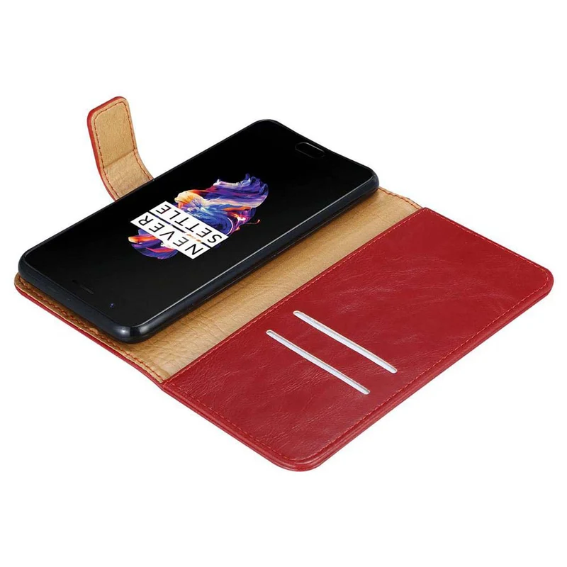 Cadorabo Hülle kompatibel mit OnePlus 5 Schutzhülle mit Magnetverschluss, Standfunktion und Kartenfach