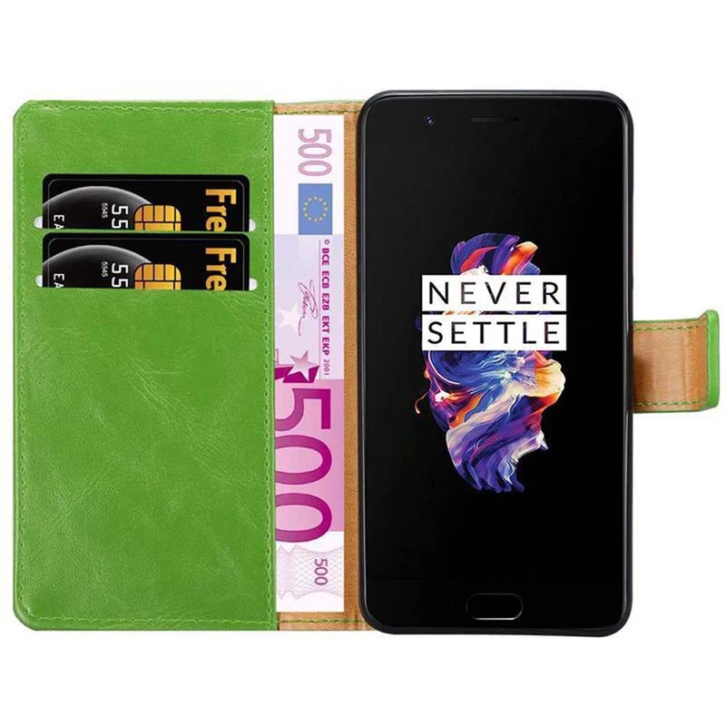 Cadorabo Hülle kompatibel mit OnePlus 5 Schutzhülle mit Magnetverschluss, Standfunktion und Kartenfach