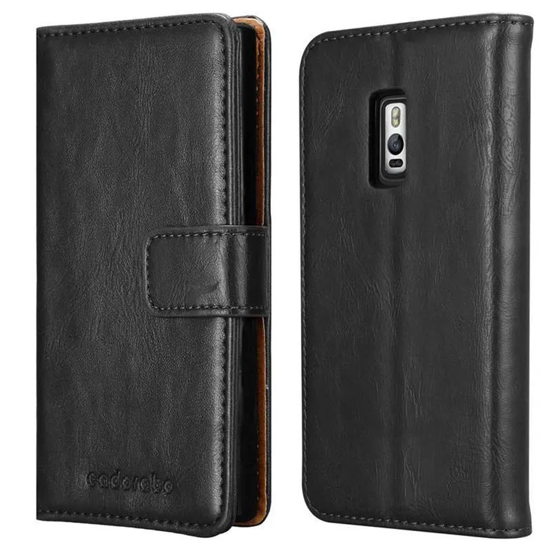 Cadorabo Hülle kompatibel mit OnePlus 2 Schutzhülle mit Magnetverschluss, Standfunktion und Kartenfach