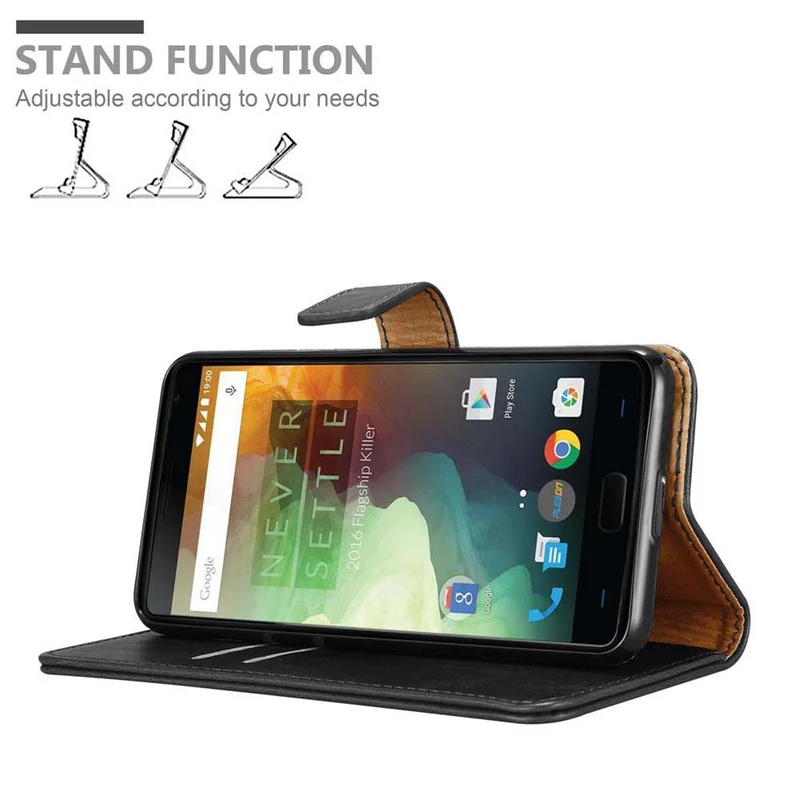 Cadorabo Hülle kompatibel mit OnePlus 2 Schutzhülle mit Magnetverschluss, Standfunktion und Kartenfach