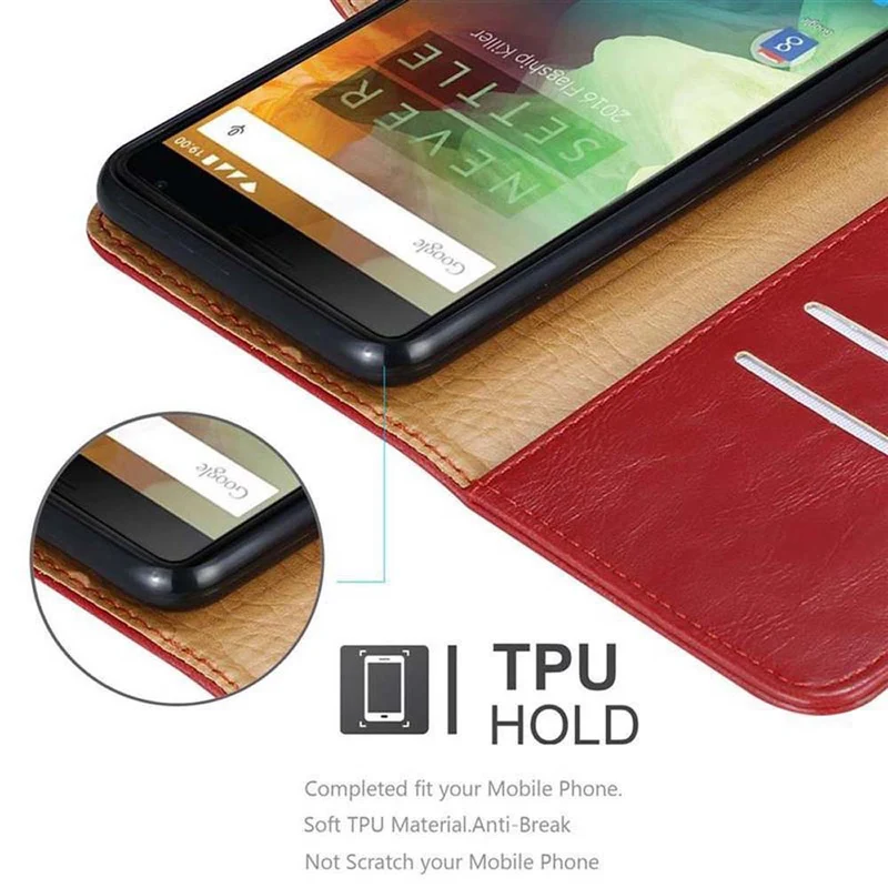 Cadorabo Hülle kompatibel mit OnePlus 2 Schutzhülle mit Magnetverschluss, Standfunktion und Kartenfach
