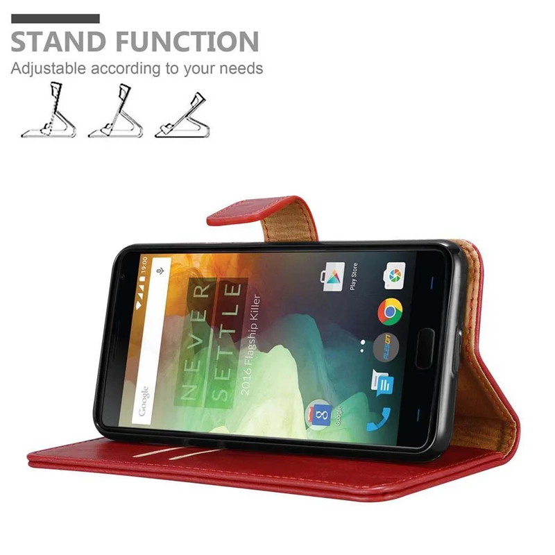 Cadorabo Hülle kompatibel mit OnePlus 2 Schutzhülle mit Magnetverschluss, Standfunktion und Kartenfach