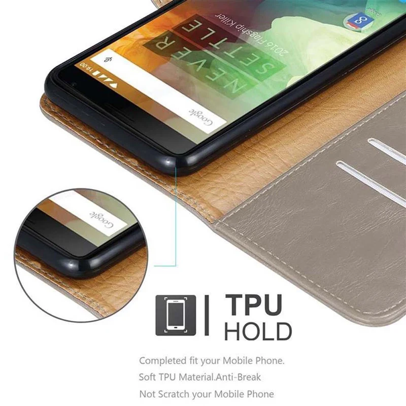 Cadorabo Hülle kompatibel mit OnePlus 2 Schutzhülle mit Magnetverschluss, Standfunktion und Kartenfach