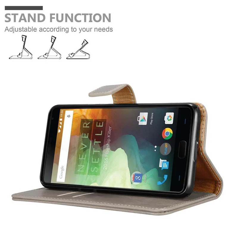 Cadorabo Hülle kompatibel mit OnePlus 2 Schutzhülle mit Magnetverschluss, Standfunktion und Kartenfach