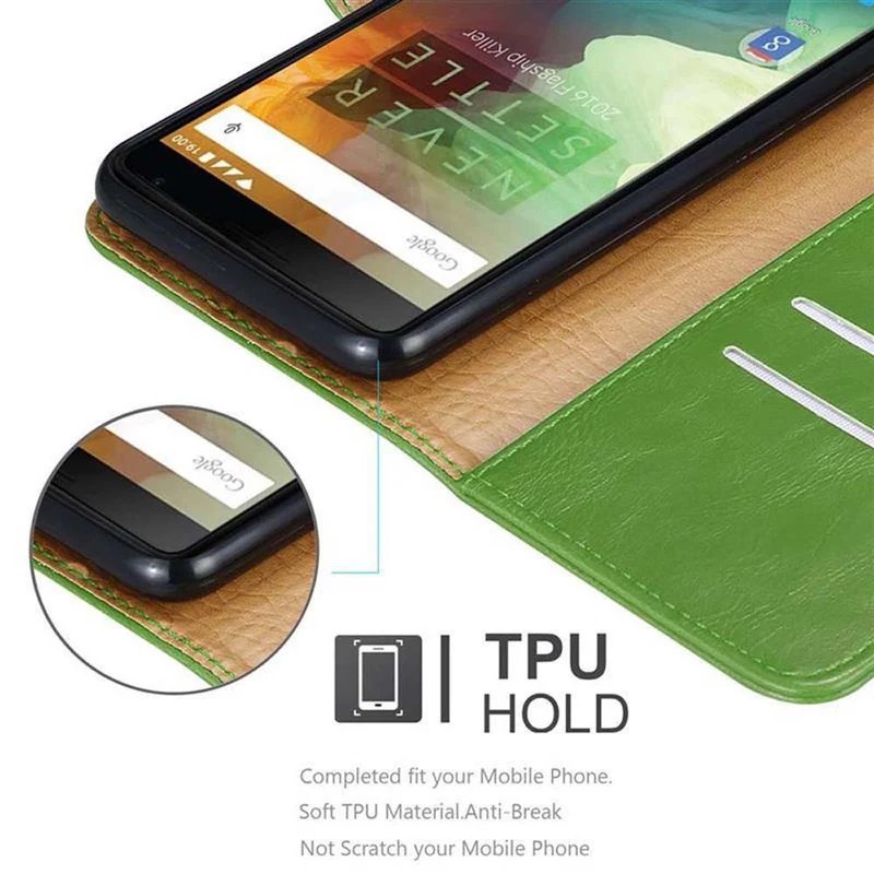 Cadorabo Hülle kompatibel mit OnePlus 2 Schutzhülle mit Magnetverschluss, Standfunktion und Kartenfach