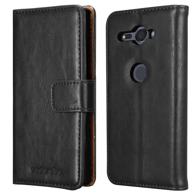 Cadorabo Hülle kompatibel mit Sony Xperia XZ2 COMPACT Schutzhülle mit Magnetverschluss, Standfunktion und Kartenfach