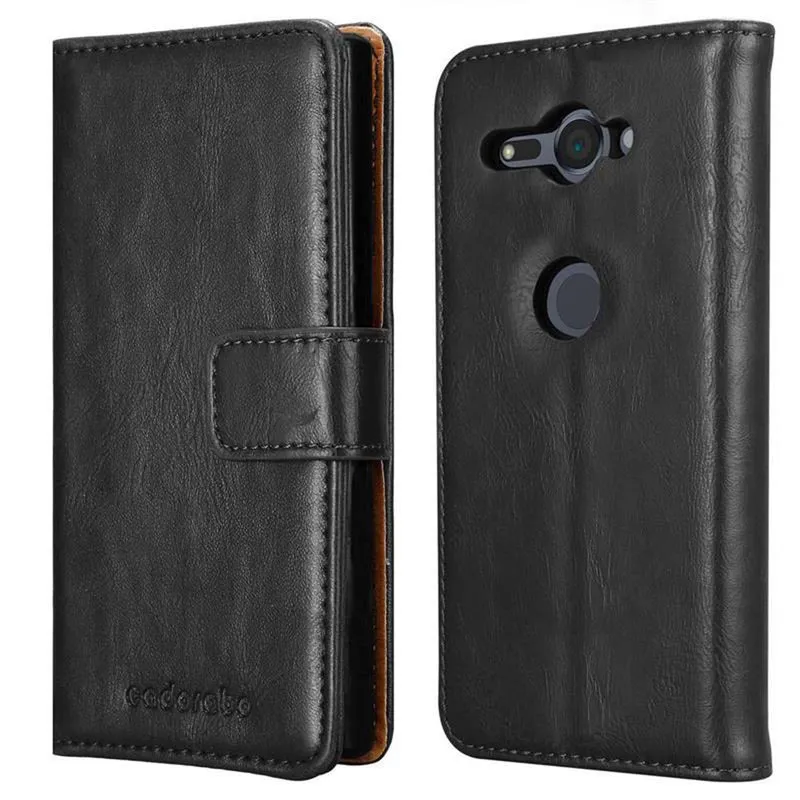 Cadorabo Hülle kompatibel mit Sony Xperia XZ2 COMPACT Schutzhülle mit Magnetverschluss, Standfunktion und Kartenfach