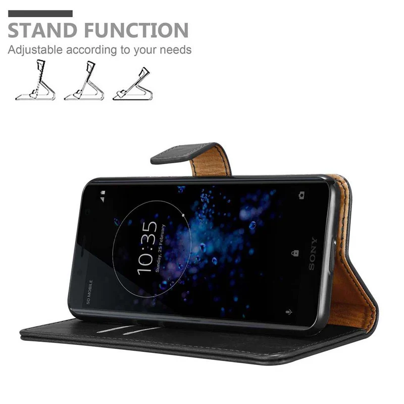 Cadorabo Hülle kompatibel mit Sony Xperia XZ2 COMPACT Schutzhülle mit Magnetverschluss, Standfunktion und Kartenfach