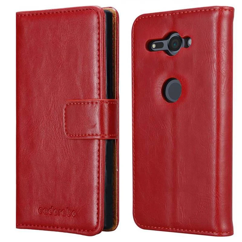 Cadorabo Hülle kompatibel mit Sony Xperia XZ2 COMPACT Schutzhülle mit Magnetverschluss, Standfunktion und Kartenfach