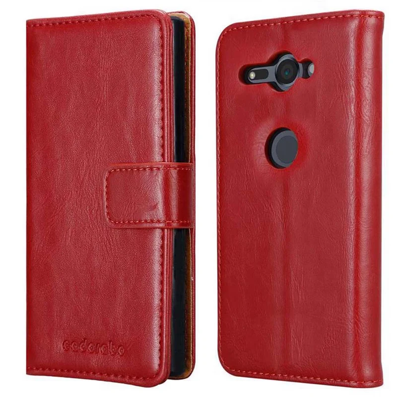 Cadorabo Hülle kompatibel mit Sony Xperia XZ2 COMPACT Schutzhülle mit Magnetverschluss, Standfunktion und Kartenfach