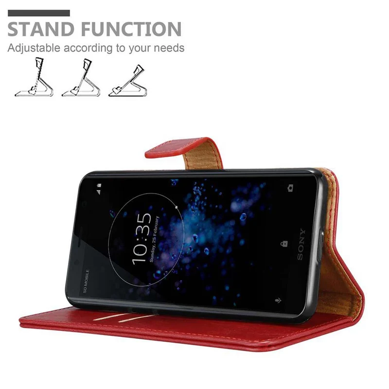 Cadorabo Hülle kompatibel mit Sony Xperia XZ2 COMPACT Schutzhülle mit Magnetverschluss, Standfunktion und Kartenfach