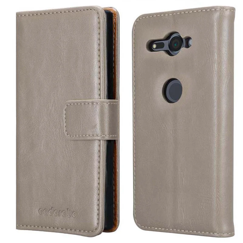 Cadorabo Hülle kompatibel mit Sony Xperia XZ2 COMPACT Schutzhülle mit Magnetverschluss, Standfunktion und Kartenfach