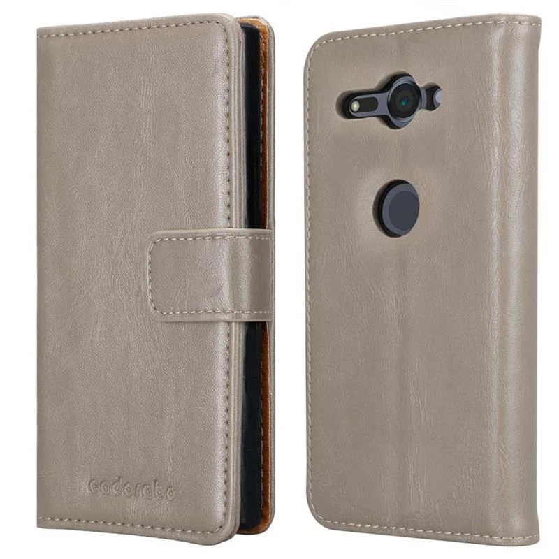 Cadorabo Hülle kompatibel mit Sony Xperia XZ2 COMPACT Schutzhülle mit Magnetverschluss, Standfunktion und Kartenfach