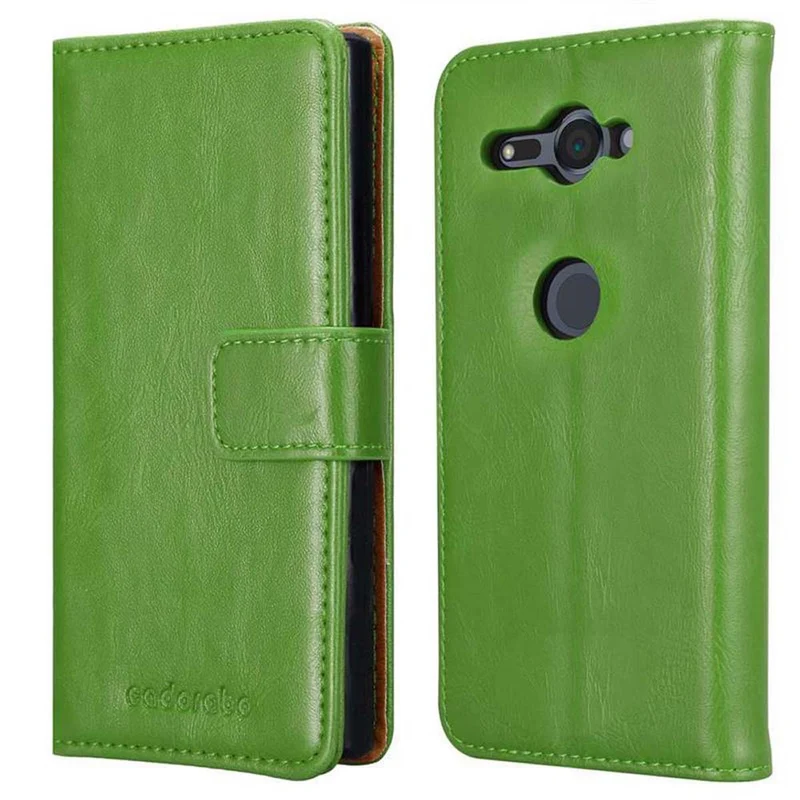 Cadorabo Hülle kompatibel mit Sony Xperia XZ2 COMPACT Schutzhülle mit Magnetverschluss, Standfunktion und Kartenfach