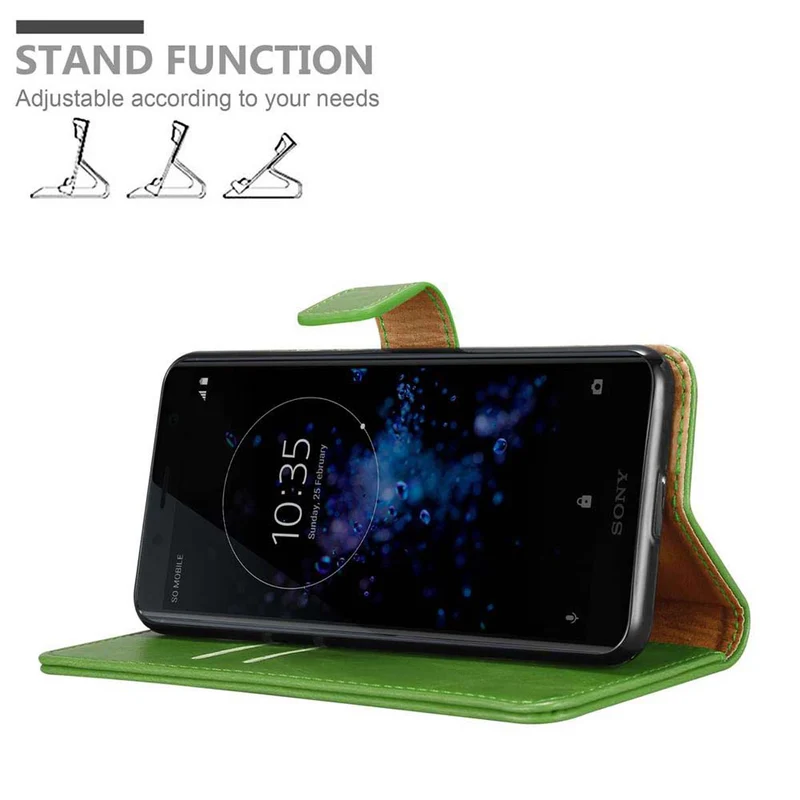 Cadorabo Hülle kompatibel mit Sony Xperia XZ2 COMPACT Schutzhülle mit Magnetverschluss, Standfunktion und Kartenfach