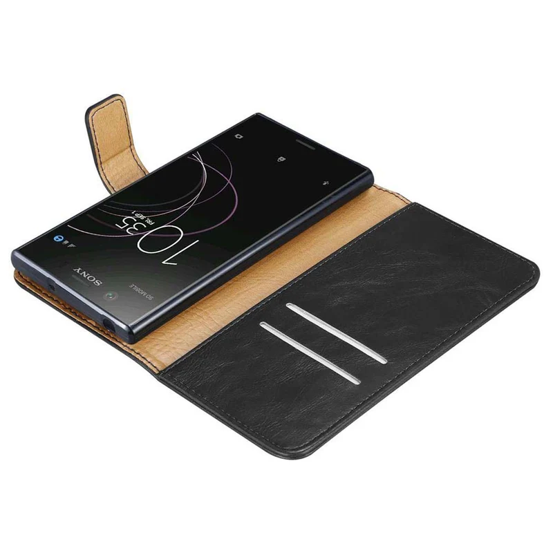 Cadorabo Hülle kompatibel mit Sony Xperia XZ1 Schutzhülle mit Magnetverschluss, Standfunktion und Kartenfach