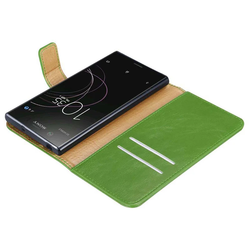 Cadorabo Hülle kompatibel mit Sony Xperia XZ1 Schutzhülle mit Magnetverschluss, Standfunktion und Kartenfach