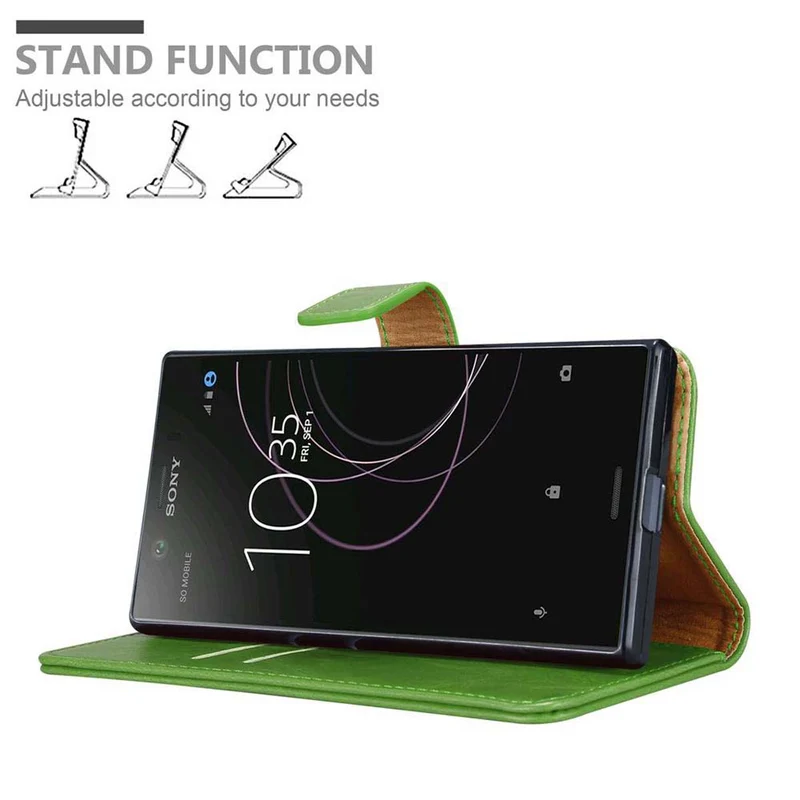 Cadorabo Hülle kompatibel mit Sony Xperia XZ1 Schutzhülle mit Magnetverschluss, Standfunktion und Kartenfach
