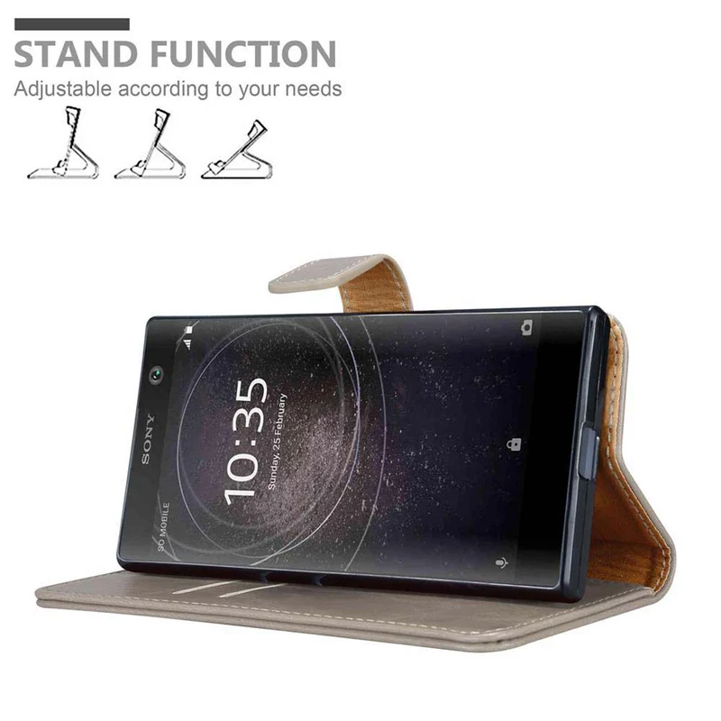 Cadorabo Hülle kompatibel mit Sony Xperia XA2 Schutzhülle mit Magnetverschluss, Standfunktion und Kartenfach