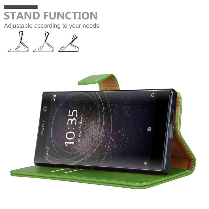 Cadorabo Hülle kompatibel mit Sony Xperia XA2 Schutzhülle mit Magnetverschluss, Standfunktion und Kartenfach