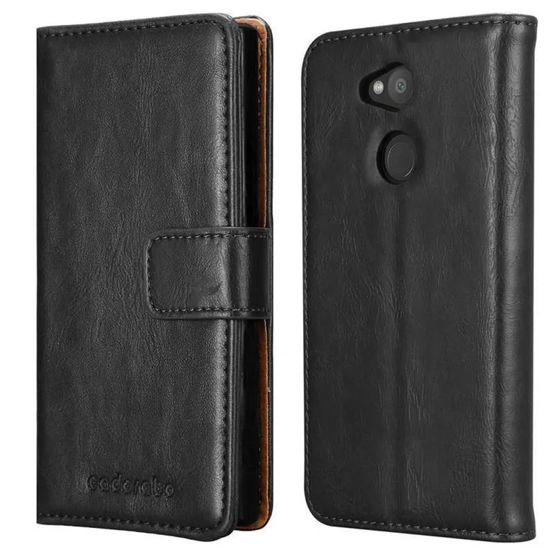 Cadorabo Hülle kompatibel mit Sony Xperia L2 Schutzhülle mit Magnetverschluss, Standfunktion und Kartenfach