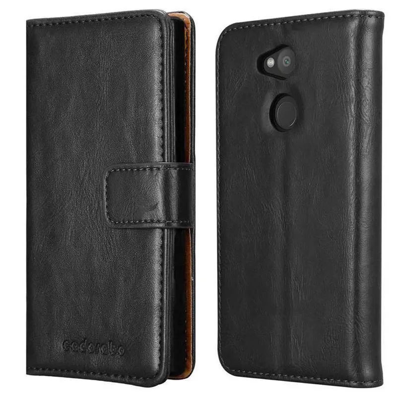 Cadorabo Hülle kompatibel mit Sony Xperia L2 Schutzhülle mit Magnetverschluss, Standfunktion und Kartenfach