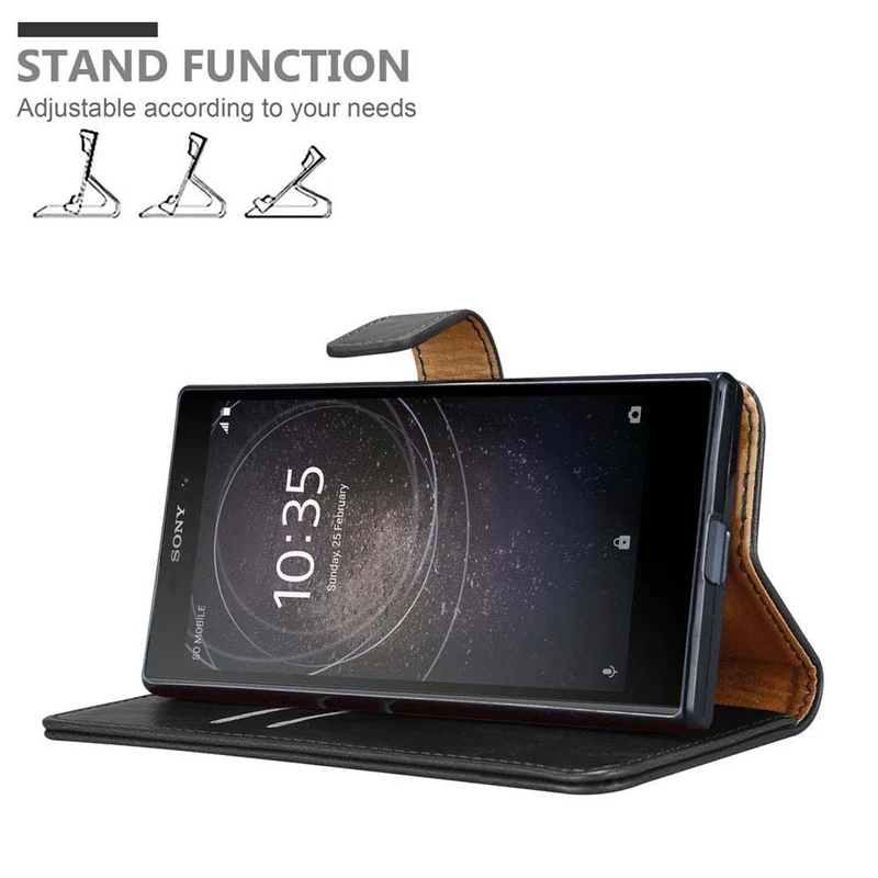 Cadorabo Hülle kompatibel mit Sony Xperia L2 Schutzhülle mit Magnetverschluss, Standfunktion und Kartenfach