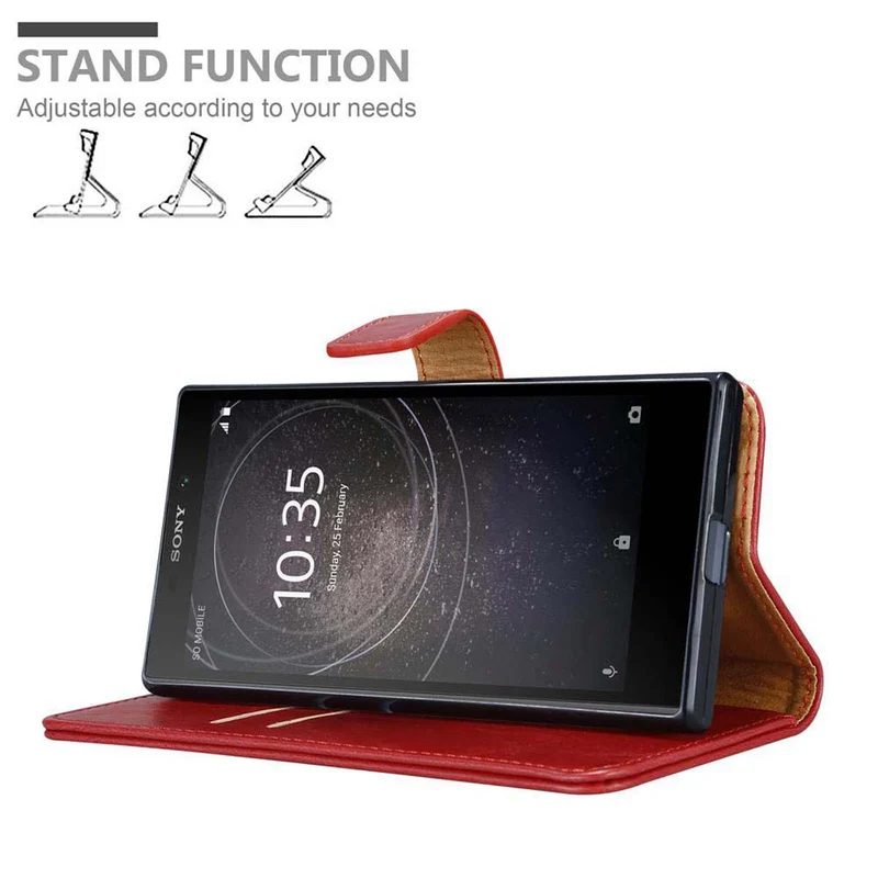 Cadorabo Hülle kompatibel mit Sony Xperia L2 Schutzhülle mit Magnetverschluss, Standfunktion und Kartenfach