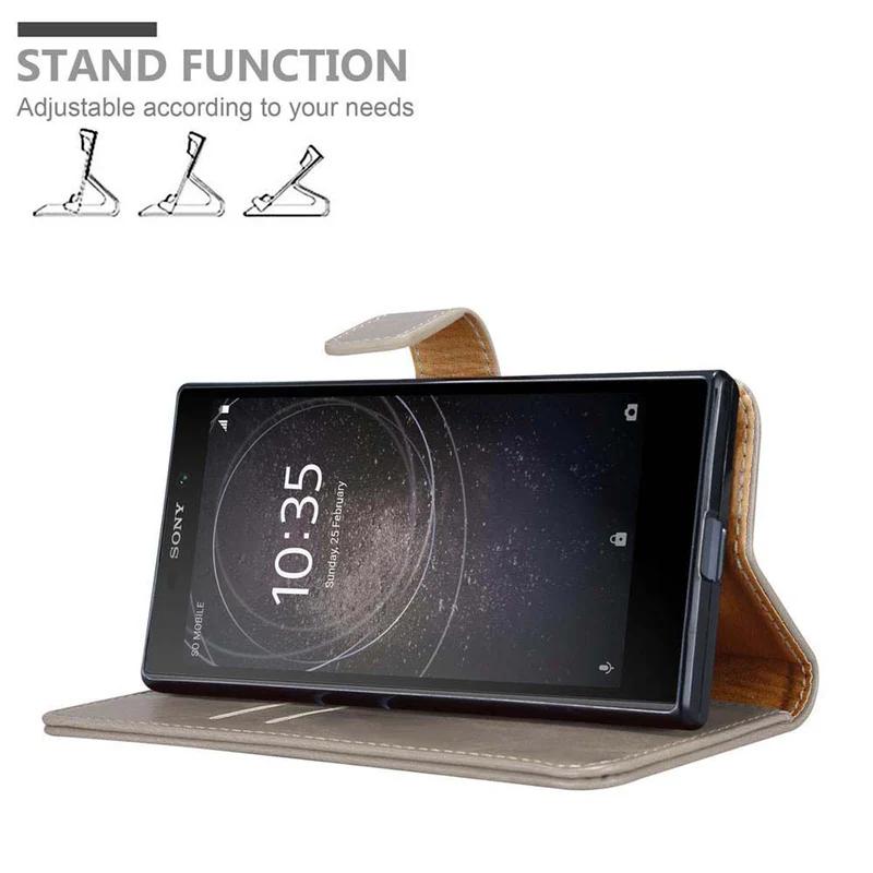 Cadorabo Hülle kompatibel mit Sony Xperia L2 Schutzhülle mit Magnetverschluss, Standfunktion und Kartenfach