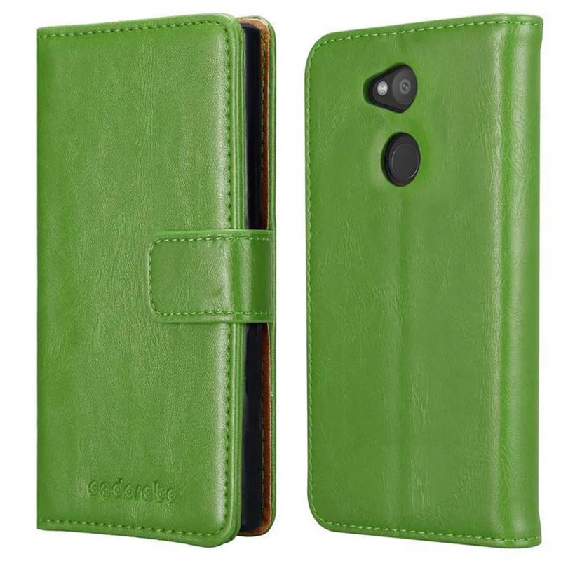 Cadorabo Hülle kompatibel mit Sony Xperia L2 Schutzhülle mit Magnetverschluss, Standfunktion und Kartenfach