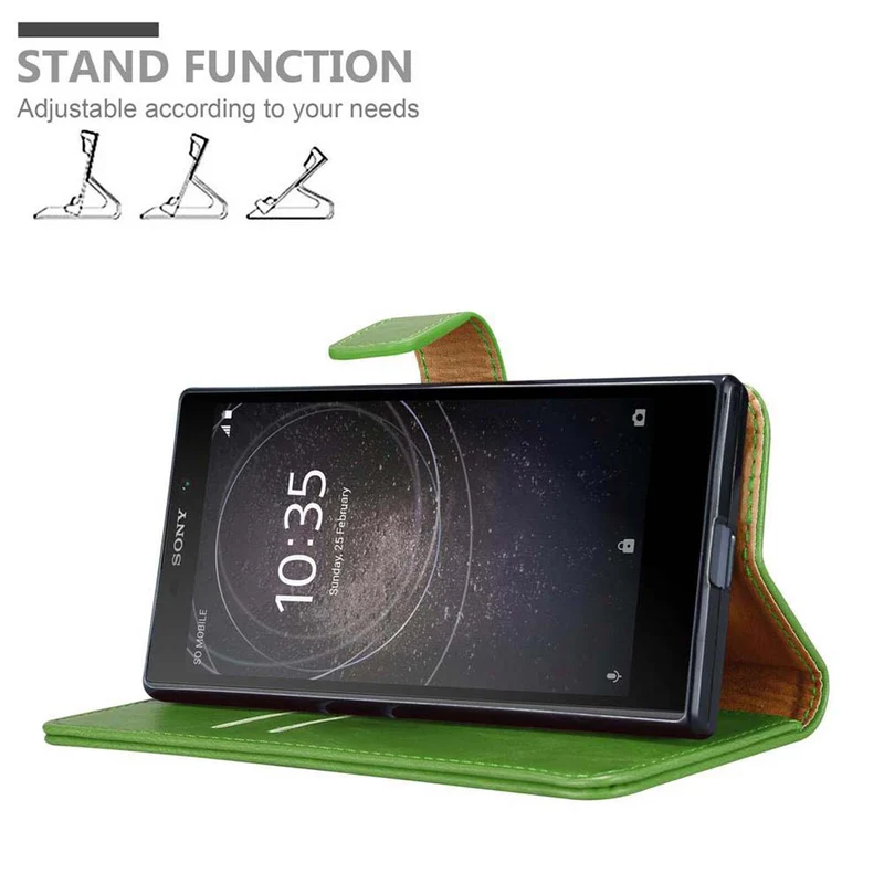 Cadorabo Hülle kompatibel mit Sony Xperia L2 Schutzhülle mit Magnetverschluss, Standfunktion und Kartenfach