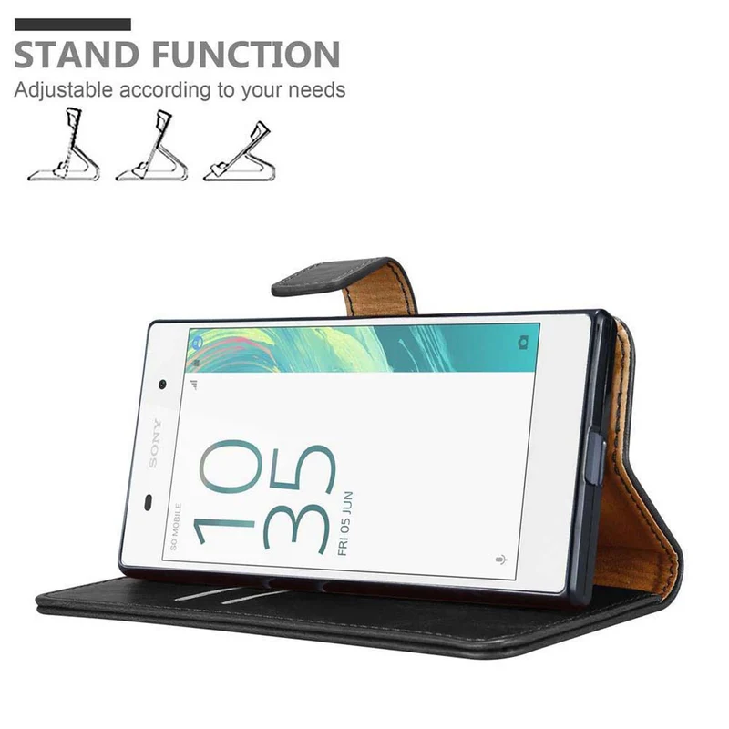 Cadorabo Hülle kompatibel mit Sony Xperia E5 Schutzhülle mit Magnetverschluss, Standfunktion und Kartenfach
