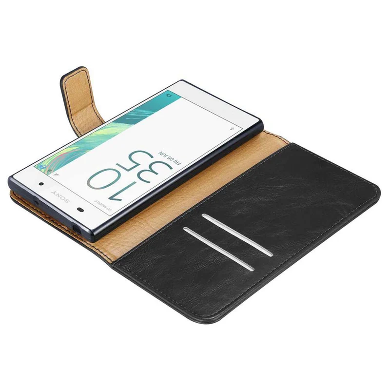 Cadorabo Hülle kompatibel mit Sony Xperia E5 Schutzhülle mit Magnetverschluss, Standfunktion und Kartenfach
