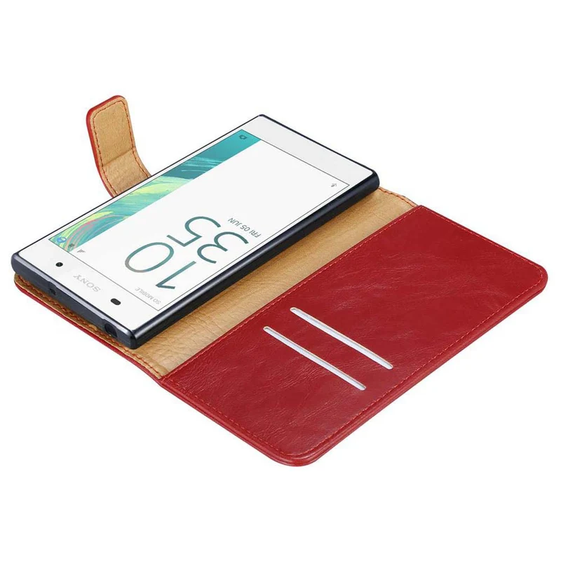Cadorabo Hülle kompatibel mit Sony Xperia E5 Schutzhülle mit Magnetverschluss, Standfunktion und Kartenfach