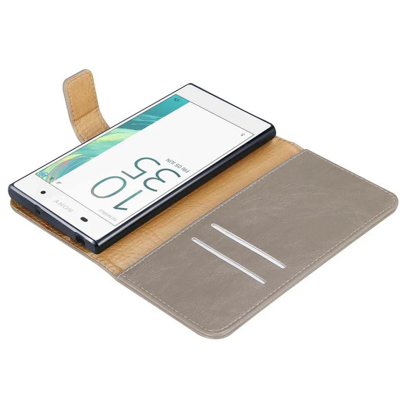 Cadorabo Hülle kompatibel mit Sony Xperia E5 Schutzhülle mit Magnetverschluss, Standfunktion und Kartenfach