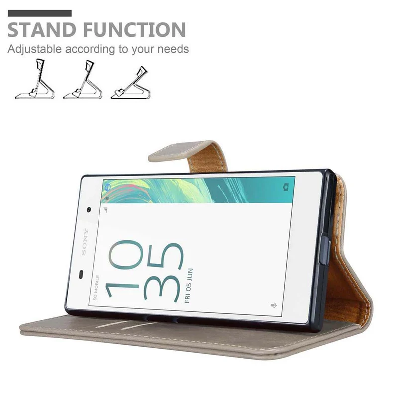 Cadorabo Hülle kompatibel mit Sony Xperia E5 Schutzhülle mit Magnetverschluss, Standfunktion und Kartenfach