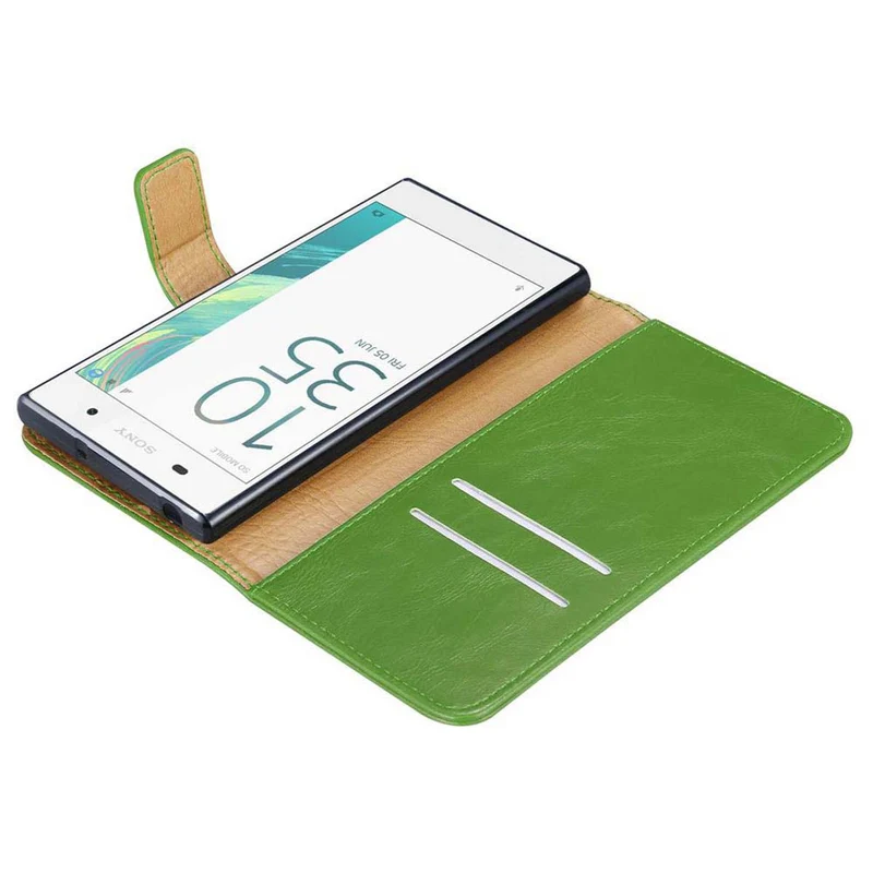 Cadorabo Hülle kompatibel mit Sony Xperia E5 Schutzhülle mit Magnetverschluss, Standfunktion und Kartenfach
