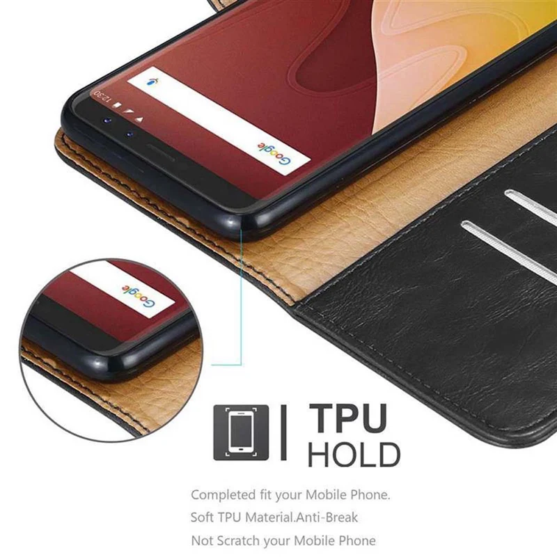 Cadorabo Hülle kompatibel mit WIKO VIEW GO Schutzhülle mit Magnetverschluss, Standfunktion und Kartenfach