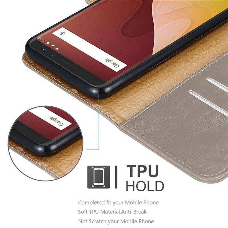 Cadorabo Hülle kompatibel mit WIKO VIEW GO Schutzhülle mit Magnetverschluss, Standfunktion und Kartenfach