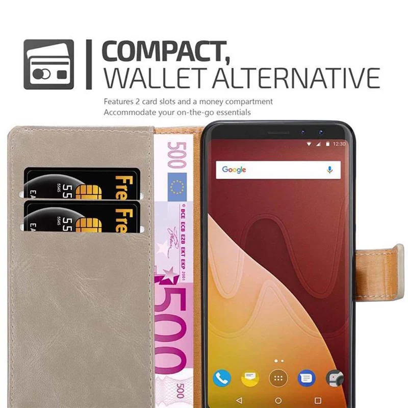 Cadorabo Hülle kompatibel mit WIKO VIEW GO Schutzhülle mit Magnetverschluss, Standfunktion und Kartenfach