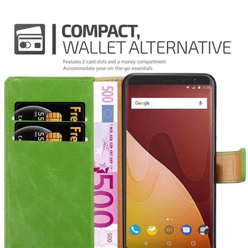 Cadorabo Hülle kompatibel mit WIKO VIEW GO Schutzhülle mit Magnetverschluss, Standfunktion und Kartenfach