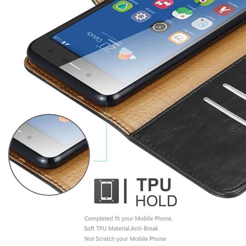 Cadorabo Hülle kompatibel mit ZTE Blade L7 Schutzhülle mit Magnetverschluss, Standfunktion und Kartenfach