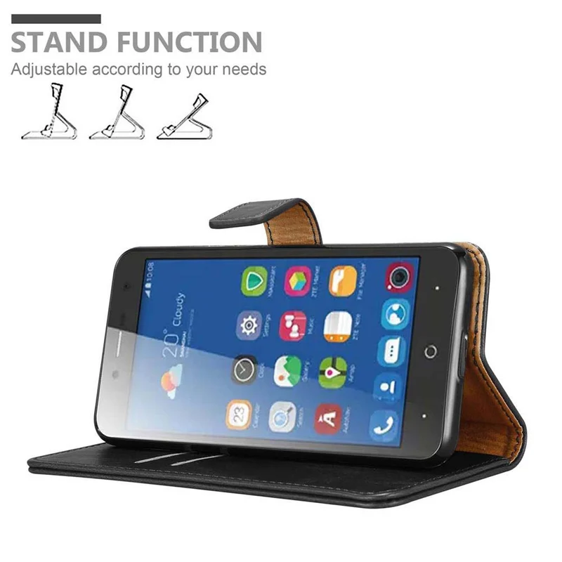 Cadorabo Hülle kompatibel mit ZTE Blade L7 Schutzhülle mit Magnetverschluss, Standfunktion und Kartenfach