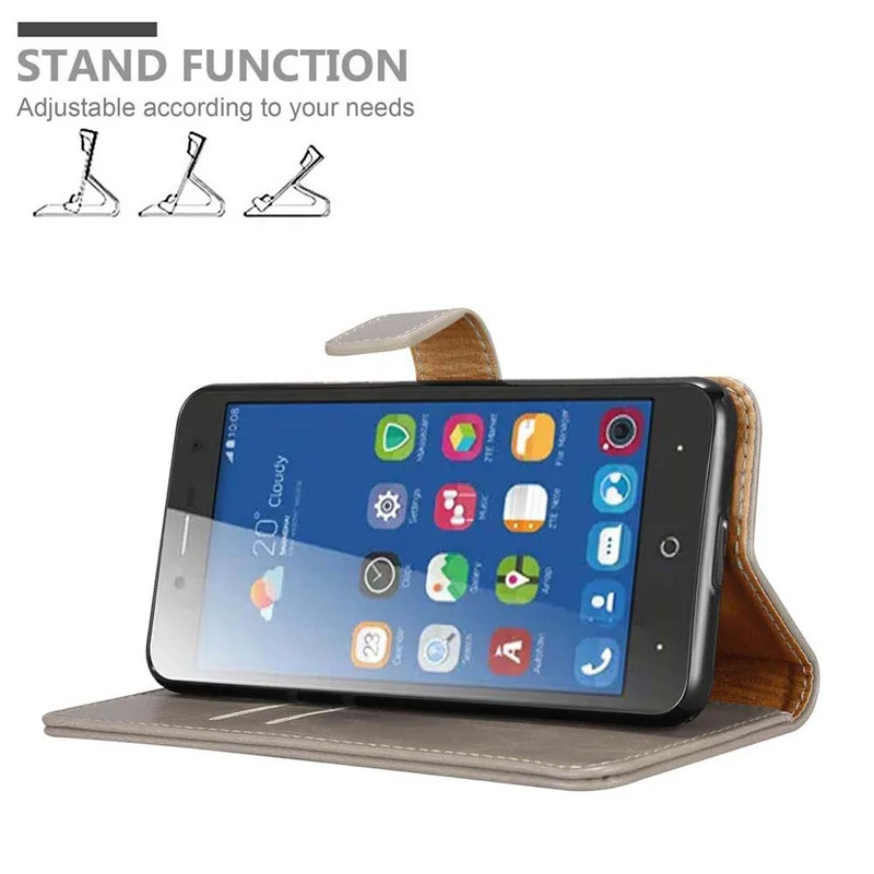 Cadorabo Hülle kompatibel mit ZTE Blade L7 Schutzhülle mit Magnetverschluss, Standfunktion und Kartenfach